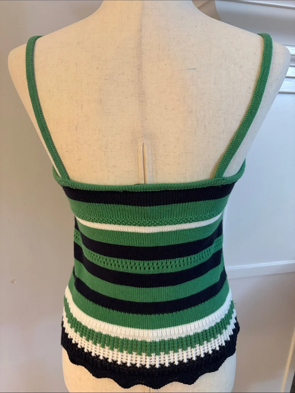 Striped Green and Black Knit Cardigan Set - Women Sweater
